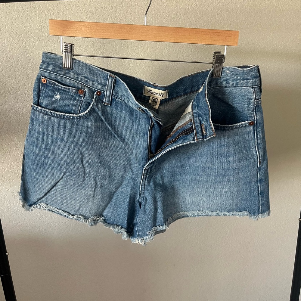 Madewell Light Blue Distressed Denim Cutoff Shorts